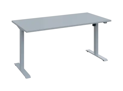 Flexi 28-16 výškově nastavitelný stůl, kovová podnož stříbrná, deska 25 mm, široký 1600 mm, šedá